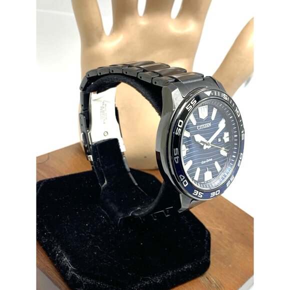 Citizen Men's Watch AW1705-55L Eco-Drive Blue Dial Black Stainless Steel 45mm - Picture 16 of 16